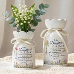 Personalised Birth Flower Butterfly Ceramic Vase with Name Home Garden Decor Wedding Birthday Anniversary Gift for Daughter