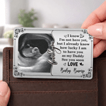 Personalised Love Baby Ultrasound Photo Wallet Card with Name Anniversary Baby Shower Pregnancy Reveal Gift for Husband Expectant Father