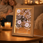 Personalized Botanical Floral Sparrow LED Acrylic Night Light with Text and Year Home Decor Birthday Wedding Anniversary Gift for Couples Newlyweds