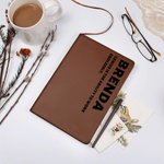 Personalised Imitation Leather Name Text Notebook with 100 Lined Pages Birthday Appreciation Office Gift for Colleagues Leaders