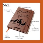 Cuaderno personalizado Aventura en la montaña 100 páginas rayadas A5 Tapa de piel con nombre Regalo de cumpleaños para entusiastas de los viajes Aventureros