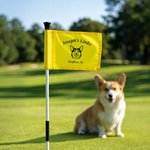 Personalised Golf Theme Pattern Pet Photo Multicolour Flag with Title and Location Course Accessories Golf Weekend Club Gift for Golf Lovers Golfers