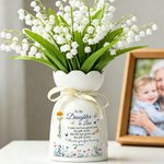 Personalised Birth Flower Butterfly Ceramic Vase with Name Home Garden Decor Wedding Birthday Anniversary Gift for Daughter