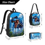 Personalized Cartoon Dinosaur Backpack Lunch Bag Pencil Case Set with Name Back to School Birthday Gift for Boys Dinosaur Lovers