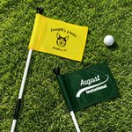 Personalised Golf Theme Pattern Pet Photo Multicolour Flag with Title and Location Course Accessories Golf Weekend Club Gift for Golf Lovers Golfers