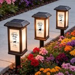 Personalized I Crossed the Rainbow Bridge Knowing I Was Loved Solar Garden Light with Name and Date Garden Decor Pet Memorial Gift for Pet Owner