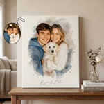 Personalized Watercolour Wedding Photo Canvas Prints with Text Bedroom Decor Ship from USA Wedding Anniversary Gift for Couples Newlyweds