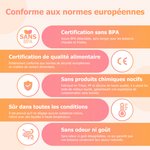 Gourde pour enfant personnalisée avec nom et motif d'animal - Bouteille avec paille en silicone - Cadeau d'anniversaire vacances rentrée scolaire