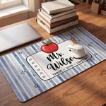 Personalized Teach Love Inspire Non-Slip Mouse Pad Desk Mat with Appellation and Name Daily Use Teacher’s Day Gift for Teacher