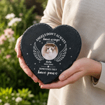 Personalised Circle Heart Shaped Heartwarming Text Pet Photo Garden Stone with Pet Name Garden Pet Memorial Gift for Pet Parent