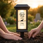 Personalized I Crossed the Rainbow Bridge Knowing I Was Loved Solar Garden Light with Name and Date Garden Decor Pet Memorial Gift for Pet Owner