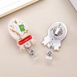Personalized Subject Goose Acrylic Retractable Badge Reel with Text Teacher's Day Appreciation Birthday Gift for Teacher
