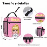 Bolsa térmica para el almuerzo personalizada con nombre y personaje animado regalo de cumpleaños y vuelta al cole para niños chicos y estudiantes