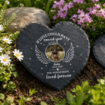 Personalised Circle Heart Shaped Heartwarming Text Pet Photo Garden Stone with Pet Name Garden Pet Memorial Gift for Pet Parent