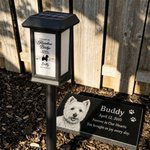Personalized I Crossed the Rainbow Bridge Knowing I Was Loved Solar Garden Light with Name and Date Garden Decor Pet Memorial Gift for Pet Owner