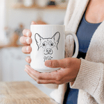 Personalised Minimalist Line Pet Portrait Heart Ceramic Mug with Name Daily Use Office Birthday Gift for Pet Owner Pet Lover