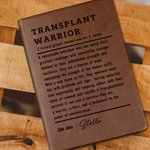 Personalized Transplant Warrior A5 Leather Journal Notebook with Name and 100 Pages Paper Birthday Inspirational Gift for Organ Transplant Survivors