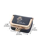 Personalized Birth Flower Portable Genuine Leather Mini Jewelry Case with Kiss Lock and Name Birthday Gift for Family Besties