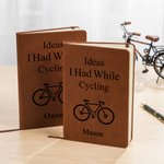 Gepersonaliseerd Ideeën Ik Had Tijdens Het Fietsen A5 PU Leren Notitieboekje Met Naam Dagelijks Gebruik Verjaardagscadeau voor Fietsfanaat
