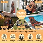Personalised Chinese-Style Dark Armor Zodiac Animal Oversized Quick Dry Beach Towel with Name Swimming Pool Party Birthday Gift for Family Friends