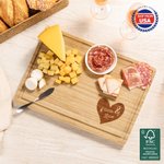 Personalized Engraved Heart 2 Names Charcuterie Cutting Board with Juice Groove Ship from USA Housewarming Wedding Gift for Family Couple