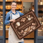 Personalised Creative Baking Element Design Doormat with Text Family Kitchen Bakery Use Opening Housewarming Gift for Baker Baking Enthusiast