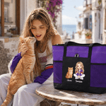 Personalized Cartoon Pet Photo Oxford Tote Bag with Name Daily Use Birthday Gift for Pet Owners