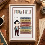 Personalized Cartoon Teacher Character Canvas Print with Text Wall Decor Ship from USA with Name Back to School Appreciation Gift for Teacher