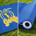 Personalised Golf Theme Pattern Pet Photo Multicolour Flag with Title and Location Course Accessories Golf Weekend Club Gift for Golf Lovers Golfers