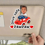 Personalised Cartoon Mini Lorry Drive Safe Baby Face Photo Acrylic Car Visor Clip Car Decor Birthday Father's Day Gift for Dad Grandad