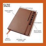 Personalised Imitation Leather Name Text Notebook with 100 Lined Pages Birthday Appreciation Office Gift for Colleagues Leaders