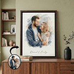 Personalized Watercolour Wedding Photo Canvas Prints with Text Bedroom Decor Ship from USA Wedding Anniversary Gift for Couples Newlyweds