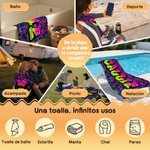 Toalla de playa magnética personalizada extragrande de secado rápido con nombre diseño grafiti regalo de verano y cumpleaños para familia y amigos