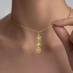 Personalised 1-6 Birth Flower Necklace Dainty Jewellery Daily Wear Birthday Gift for Women Girlfriends