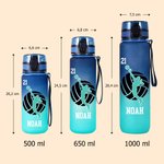 Personalisierte Sportflasche mit Volleyballspieler-Silhouette | mit Namen und Nummer | Geburtstagsgeschenk für Volleyball- und Sportliebhaber