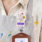 Personalized Subject Goose Acrylic Retractable Badge Reel with Text Teacher's Day Appreciation Birthday Gift for Teacher