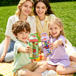 Personalised Multicolour Book Apple Star Pattern 16 oz Kid Water Bottle with Name Back to School Children's Day Birthday Gift for Kids ﻿ ﻿