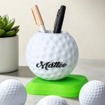 Personalized Golf Ball Pen Holder Desk Organizer with Name and Base Desk Decor Golf Weekend Birthday Gift for Golf Lovers
