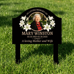 Personalised In Loveing Memory of Photo Garden Stake with Name and Date Memorial Sympathy Gift for Family