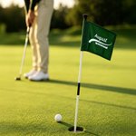 Personalised Golf Theme Pattern Pet Photo Multicolour Flag with Title and Location Course Accessories Golf Weekend Club Gift for Golf Lovers Golfers