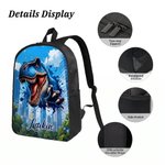 Personalized Cartoon Dinosaur Backpack Lunch Bag Pencil Case Set with Name Back to School Birthday Gift for Boys Dinosaur Lovers