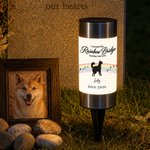 Personalised Rainbow Bridge Dog Silhouette Paw Print Solar Garden Light with Name and Year Garden Decor Memorial Sympathy Gift for Pet Owner Lover