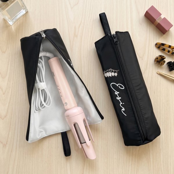 Borsa personalizzata per riporre gli strumenti per capelli, resistente al calore e impermeabile, con nome, ideale per i viaggi, l'uso quotidiano e la vita in dormitorio; regalo di compleanno per donna