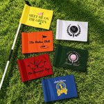 Personalised Golf Theme Pattern Pet Photo Multicolour Flag with Title and Location Course Accessories Golf Weekend Club Gift for Golf Lovers Golfers