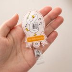 Personalized Subject Goose Acrylic Retractable Badge Reel with Text Teacher's Day Appreciation Birthday Gift for Teacher