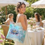 Personalized Birth Flower Neon Laser Clear Tote Bag with Name Birthday Summer Vacation Party Gift for Women