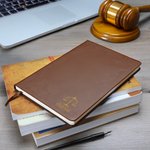 Personalised Scales of Justice PU Leather Notebook with Name and 100 Lined Pages Birthday Appreciation Office Gift for Lawyer
