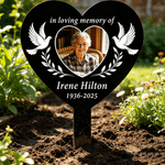 Personalised In Loveing Memory of Photo Garden Stake with Name and Date Memorial Sympathy Gift for Family