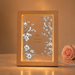 Personalized Botanical Floral Sparrow LED Acrylic Night Light with Text and Year Home Decor Birthday Wedding Anniversary Gift for Couples Newlyweds