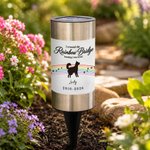 Personalised Rainbow Bridge Dog Silhouette Paw Print Solar Garden Light with Name and Year Garden Decor Memorial Sympathy Gift for Pet Owner Lover